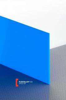 Plexisklo lité PLEXIGLAS GS modrá 5H22 síla 3mm,  (Plexisklo GS, Plexi, Plexiglas, reklama)