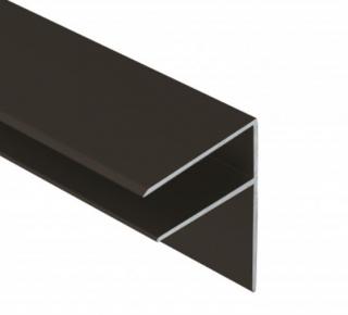 Ukončovací AL F profil 10mm - hnědý ELOX  (Montážní příslušenství a doplňky polykarbonátových desek, komůrkové desky, průsvitné prosklení)