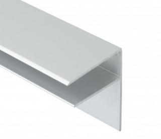 Ukončovací AL F profil 10mm - stříbrný ELOX  (Montážní příslušenství a doplňky polykarbonátových desek, komůrkové desky, průsvitné prosklení)