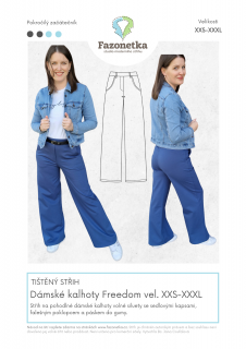Tištěný střih na dámské kalhoty Freedom vel.XXS-XXXL