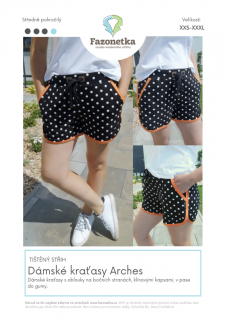 Tištěný střih na dámské kraťasy Arches vel. XXS-XXXL