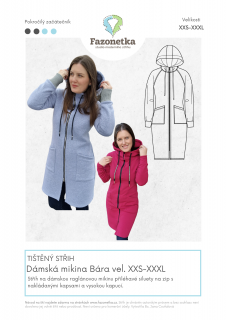 Tištěný střih na dámskou mikinu Bára vel. XXS-XXXL