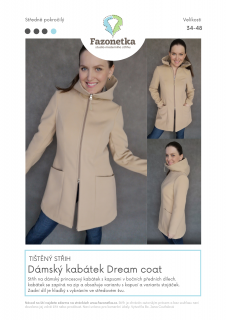 Tištěný střih na dámský kabátek Dream Coat vel.34-48