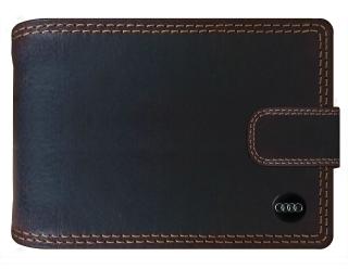 AUDI kožená pánská peněženka hnědá RFID. Pravá kůže