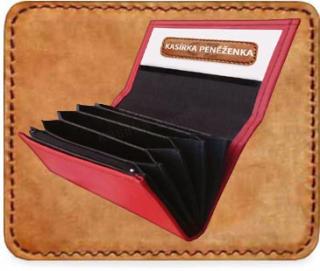Kasírka červená koženková PROFESIONAL , kasírtaška peněženka pro číšníky dámská
