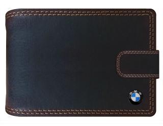 Kožená Peněženka BMW pravá kůže hnědá RFID.