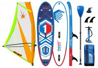 Nafukovací paddleboard Neon 1 Blue Windsup 10'7" + Komplet s plachtou 5.5 m2 X.O. Sails Commando Sklolaminát, 5.5m²