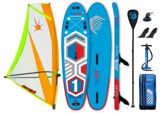 Nafukovací paddleboard Neon 1 Windsup 10'5  + Komplet s plachtou 5.5 m2 X.O. Sails Commando Hliník, 5.5m²
