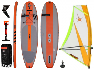 Nafukovací paddleboard RRD Evo Convertible - 10'4 x34 x6  + Komplet s plachtou X.O. Sails Commando ABS/karbon, 5.5m²