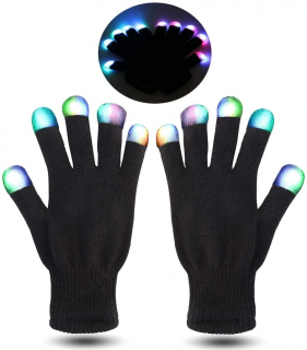 Svítící zimní rukavice s LED špičkami