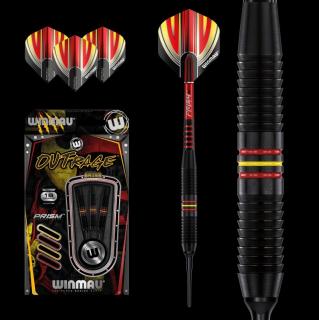 Šipky Outrage Brass Winmau - Soft šipky 18gr