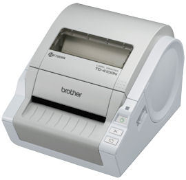 TD-4100N (Vysokorychlostní tiskárna štítků s integrovaným softwarem pro tvorbu čárových kódů, automatickým odstřihem a integrovanou síťovou kartou.)