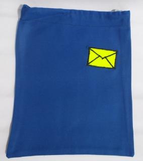 CEDR Sáček na obuv školní 33x27,5 cm s výšivkou (Modrý sáček s nášivkou)