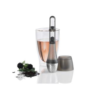 AdHoc Sítko na čaj TEATIME s přesýpacími hodinami černé