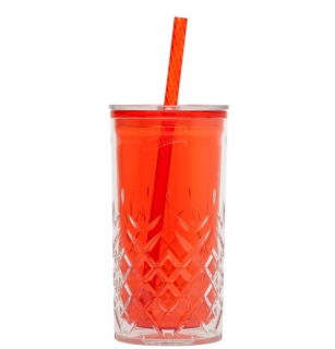 ALADDIN Plastový pohár s brčkem 470ml červený