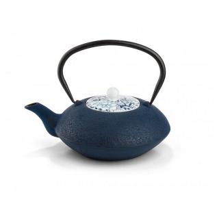 Bredemeijer Konvička na čaj s porcelánovým víkem Yantai 1,2l modrá