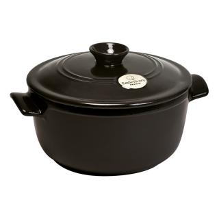 Emile Henry hrnec kulatý s poklicí 2,5 l antracitový Charcoal