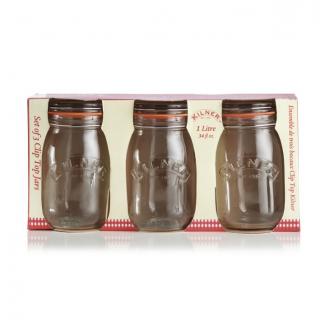 KILNER set zavařovacích sklenic s klipem 3x 1l