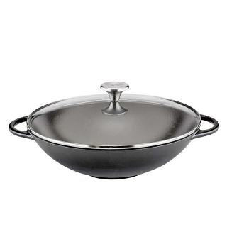 Küchenprofi Provence Wok s poklicí 30 cm černý