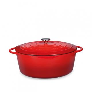 Litinový hrnec Provence 33 cm oválný, červený - Küchenprofi