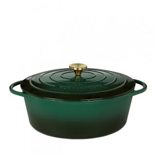 Litinový hrnec Provence 33 cm oválný, zelený - Küchenprofi