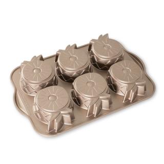 Nordic Ware Forma Ananas - plát s 6 formičkami 5 cup měděná