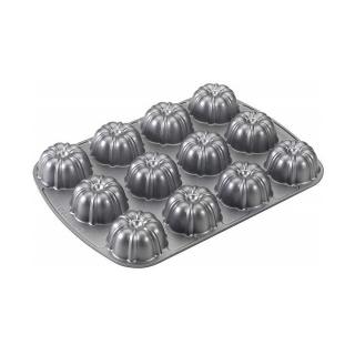 Nordic Ware Forma na 12 báboviček Bundt stříbrná 12 x 60 ml