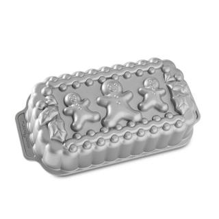 Nordic Ware Forma na chlebíček Rodina Perníčků 6cup stříbrná