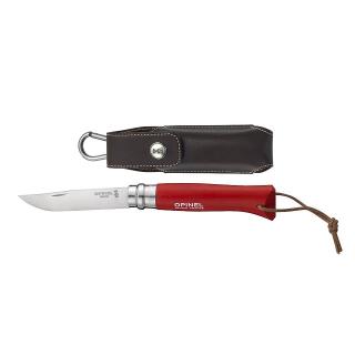 OPINEL VRI N°08 Inox Trekking 8,5 cm rukojeť red + pouzdro + provázek