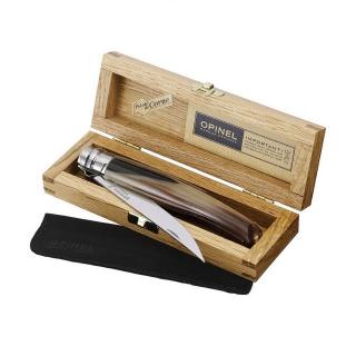 OPINEL VRI N°10 Inox Slim rukojeť světlá rohovina + pouzdro, dřevěný box
