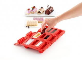 Set na zmrzlinové dezerty Mini Buche půlkulaté, červený - Lékué
