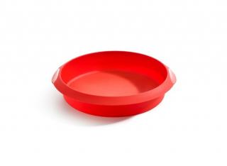 Silikonová forma na dort klasická kulatá, 24 cm, červená - Lékué