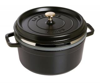 Staub Cocotte hrnec kulatý s napařovací vložkou 26 cm/5,2l černý