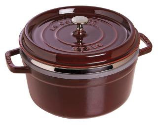 Staub Cocotte hrnec kulatý s napařovací vložkou 26 cm/5,2l grenadina