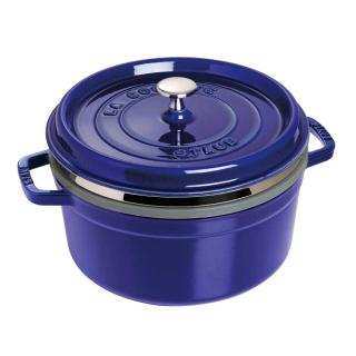 Staub Cocotte hrnec kulatý s napařovací vložkou 26 cm/5,2l tm. modrý