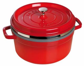 Staub Cocotte hrnec kulatý s napařovací vložkou 26 cm/5,2l višeň