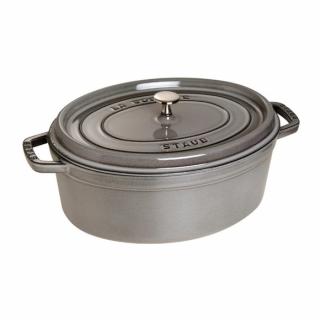 Staub Cocotte hrnec oválný 33 cm/6,7l šedý