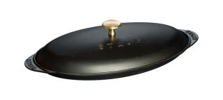 Staub Talíř na rybu s poklopem 31 cm/0,7l černý