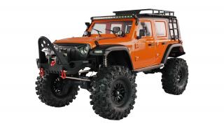 Amewi RC auto AMXRock Crosstrail Crawler 4WD 1:10 ARTR oranžový (AMXRock Crosstrail Crawler&amp;nbsp;4WD v měřítku&amp;nbsp;1:10,&amp;nbsp;ochrana elektroniky, Hobbywing WP-1060 60A Brushed ESC s Mountainbreak, pevný hliníkový rám, diferenciály z kovu, mn