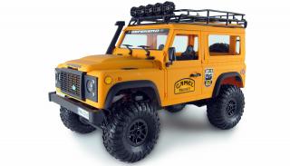 Amewi RC crawler D90 Defender proporcionální, 1:12 camel trophy (&lt;P&gt;D90 Rock Crawler v podobě legendárního Land Roveru Defender, 1:12,&amp;nbsp;4WD, LED světla a blinkry,&amp;nbsp;2,4 GHz, ochrana proti sříkající vodě, plně proporcionální, 100% RTR,