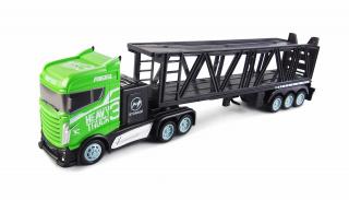 Amewi RC kamion s autopřepravníkem 1:16 s příslušenstvím (Kamion s&amp;nbsp;autopřepravníkem 2WD, 1:16, bohaté příslušenství, funkční semafor a radar, 3 autíčka, kvalitní ABS plast, rychlost až 15 km/h, RTR)
