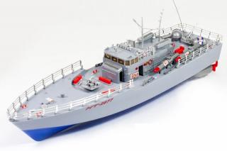 Amewi RC torpédový člun 1:115 2,4Ghz RTR (&lt;P&gt;Torpédový člun je funkční model lodi na dálkové ovládání v měřítku 1:115 vhodný pro začátečníky v kopletním setu RTR. Pohon i ovládání lodě zajišťuje dvojice elektromotorů.&lt;/P&gt;)