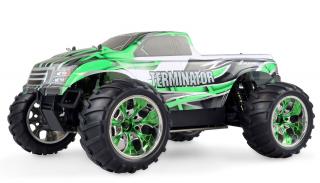 AmewiI RC auto Terminátor PRO Brushless 1:10 (TERMINATOR PRO Brushless 4WD 1:10, plně proporcionální, 8x olejové&amp;nbsp;ALU tlumiče, kovová kuličková ložiska, hliníkové šasi, voděodolná elektronika, RTR, 65+ km/h)