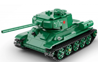 CaDA RC stavebnice RC Tank T-34 722 dílků (CaDA stavbnice tank&amp;nbsp;T-34 2v1 RC stavebnice,&amp;nbsp;funkční dělo, otočná věž, obsahuje kompletní RC výbavu, 722&amp;nbsp;dílů.)