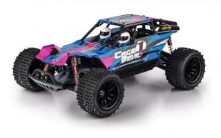Carson RC auto Cage Devil 1:10 modrá (Cage Devil od firmy Carson v měřítku 1:10. LED světla, 100% RTR, zadní pohon.)
