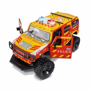 Carson RC auto Hummer H2 Hasiči 1:14 (HUMMER H2 Hasiči 1:14, 2.4 GHz,&amp;nbsp;LED osvětlení a majáky, otevíratelné dveře pomocí tlačítka na ovladači, rychlost až 20 km/h, 100% RTR)