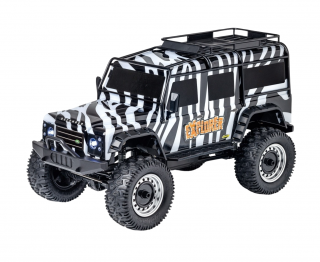 Carson RC auto Land Rover Defender Safari 1:8 (LAND ROVER DEFENDER SAFARI v obří velikosti 1:8. Plně proporcionální, 2,4 Ghz, LED, nárazuvzdorná karoserie, plně odpruženo, RTR.)