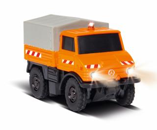 Carson RC auto MB Unimog U406 1:87 oranžová (&lt;P&gt;High-tech licencovaný model MB Unimog U406 pro železniční kolejiště H0 v měřítku 1:87, plně proporcionální model, LED přední/zadní osvětlení, 100% RTR&lt;/P&gt;)