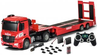 Carson RC podvalník Mercedes-Benz Arocs Goldhofer červená 100% RTR (&lt;P&gt;Kamion AROCS Goldhofer je licencovaný produkt z německé společnosti Tamiya-Carson v měřítku 1:20, 2x AKU pack, baterie pro vysílač.&lt;/P&gt;)