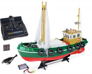 Carson RC rybářská loď Cux-15 (&lt;P&gt;&lt;SPAN&gt;CUX-15 2,4Ghz, 100% RTR je plně funkční model typicikého rybářského člunu ze Severního moře, který má dokonce ovládané spouštění sítí&lt;/SPAN&gt;&lt;/P&gt;)